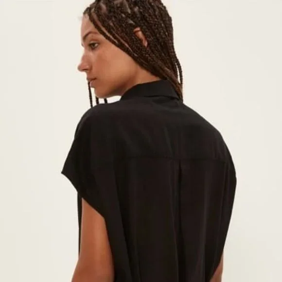 Frank And Oak Midi Linen Commuter Dress Button Down Oversized Shirt Relaxed Fit - Picture 3 of 15